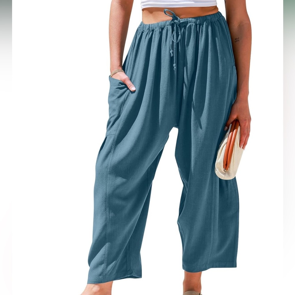 Tarse Women's Teal Wide Leg Pants